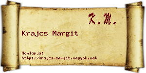 Krajcs Margit névjegykártya